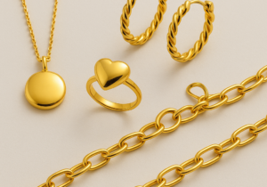 Semi joyas con baño en Oro 18k